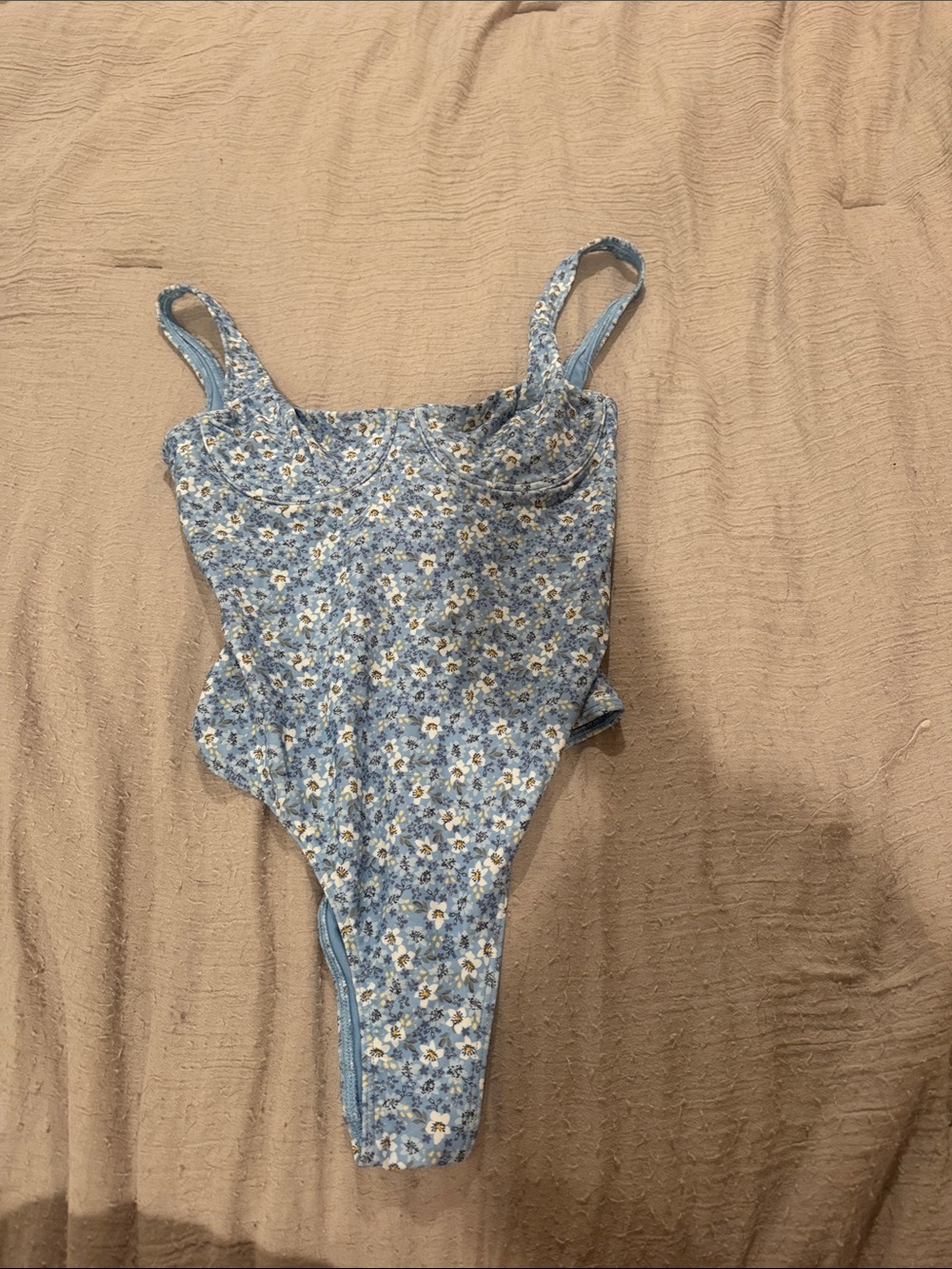 Blue Floral One-Piece Swimsuit